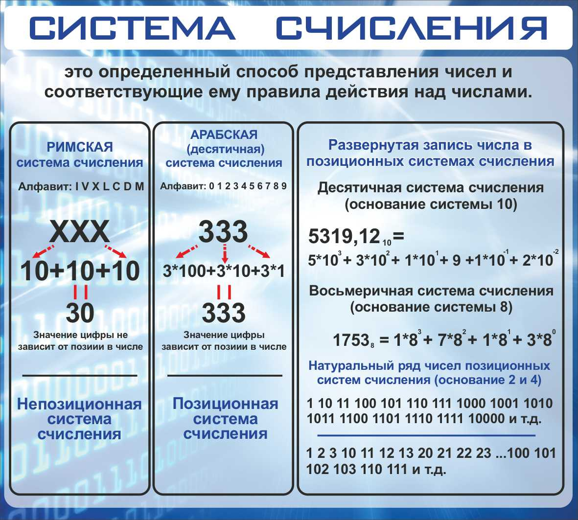 СШК-113 - Система счисления